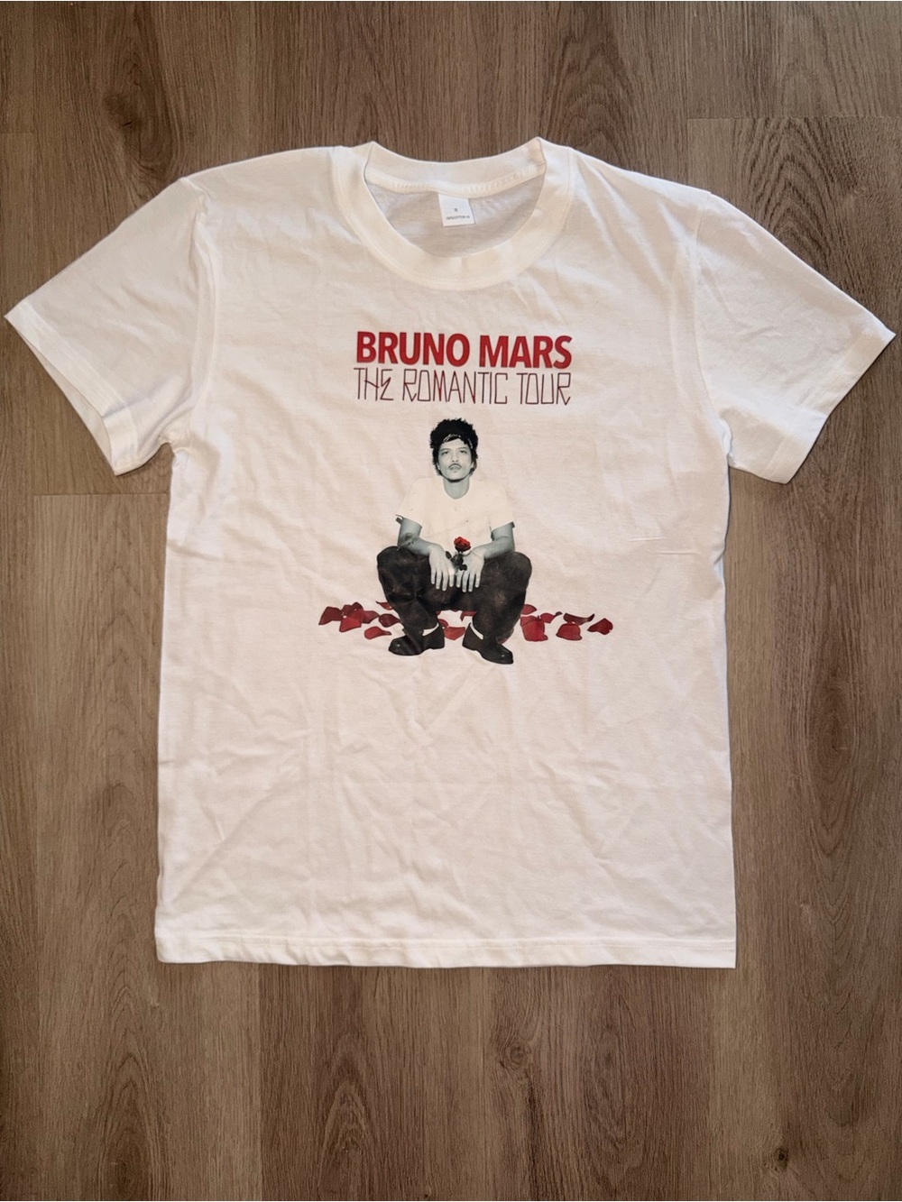 Bruno Mars Shirt Mens Small White The Romantic Graphic Tee Concert Tour Music